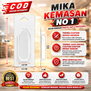 MIKA NO 1 - Mika kemasan/mika packing slot/ mika sofrog/mika kemasan lure - 1000 PCS