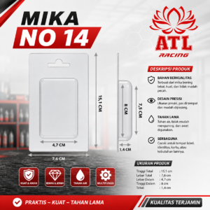 MIKA NO 14 - Mika kemasan/mika packing slot/mika packing universal - 50 PCS