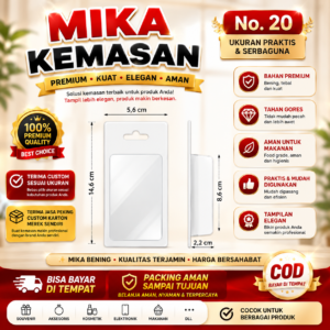 MIKA NO 20 - Mika kemasan/mika packing slot/mika packing universal - 50 PCS
