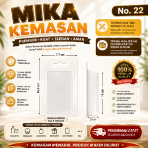 MIKA NO 22 - Mika kemasan/mika packing slot/mika packing universal - 50 PCS