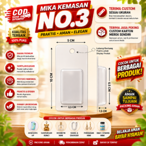 MIKA NO 3 - Mika kemasan/mika packing slot/ mika sofrog/mika kemasan lure - 50 PCS