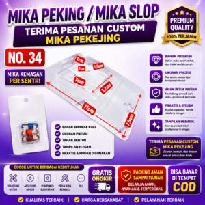 MIKA NO 34 - Mika kemasan/mika packing slot/mika packing universal  - 50 PCS