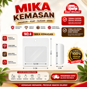 MIKA NO 4 - Mika kemasan/mika packing slot/mika packing universal - 50 PCS