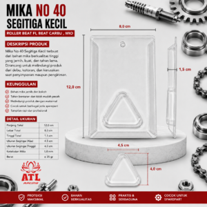 MIKA NO 40 (Segitiga Kecil) - Mika kemasan/mika packing slot roller buat roller BEAT FI/BEAT CARBU/MIO- 1000 PCS