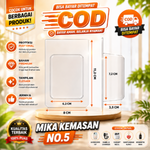MIKA NO 5 - Mika kemasan/mika packing slot/mika packing universal - 50 PCS