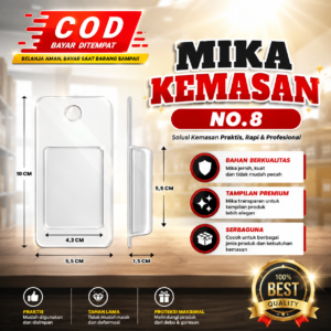 MIKA NO 8 - Mika kemasan/mika packing slot/mika packing universal - 50 PCS
