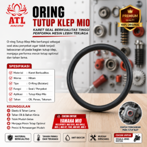 SEAL ORING TUTUP KLEP MIO - Mio Soul Carbu/Fino Carbu/Nouvo/Jupiter Z/Vega R/Crypton - ATL RACING - 1 PCS