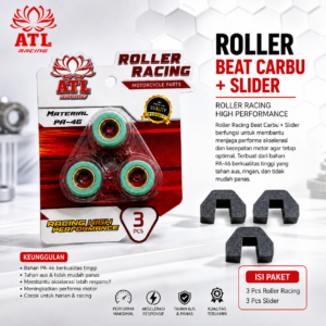 ROLLER RACING BEAT CARBU 10 GRAM + SLIDER - Beat Carbu/Scoopy/Spacy - ATL RACING - 1 SET