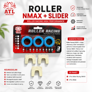 ROLLER RACING N-MAX 8 GRAM + SLIDER - YAMAHA AEROX/M3/MIO Z/FILANO GEAR/FREEGO X/RIDE SEMUA 125 - ATL RACING - 1 SET
