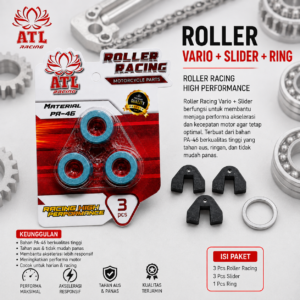 ROLLER RACING VARIO 12 GRAM + SLIDER + RING - Vario 125/150/160/PCX/ADV/Stylo/Beat New/Scoopy New/Genio - ATL RACING - 1 SET